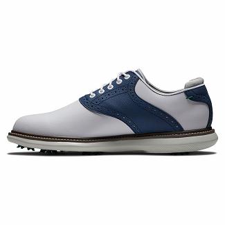 Scarpe Golf Footjoy Uomo Traditions Spikes Bianche/Blu Marino Italia CSY259681